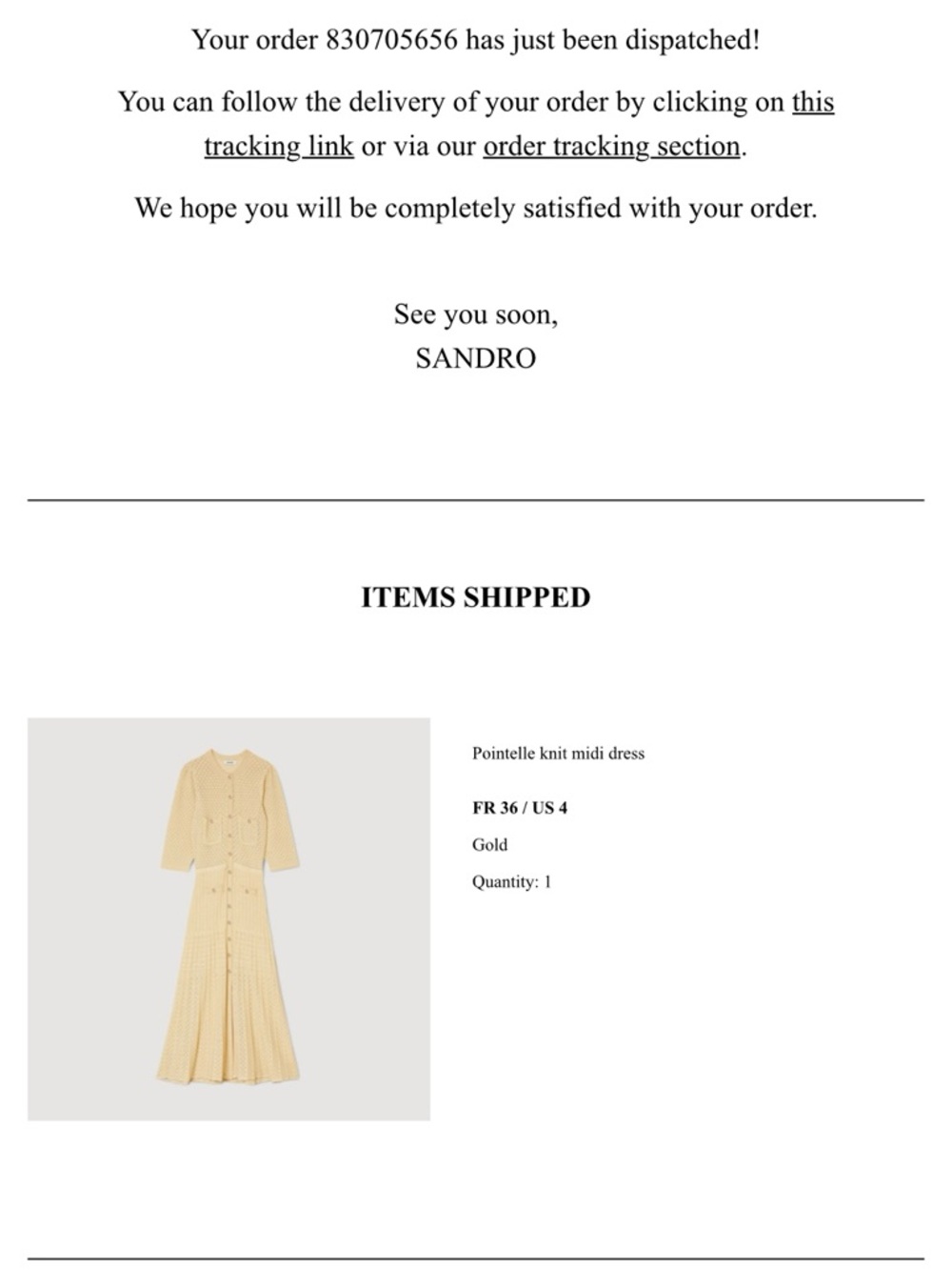 Sandro Cream Button-Front Knit Midi Dress - Picture 3 of 5